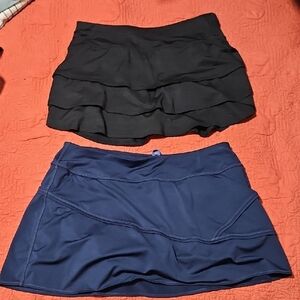 Athleta Black Navy Blue Skirts - Lot Of 2
